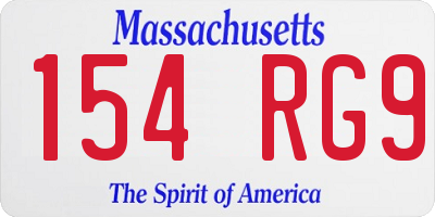 MA license plate 154RG9