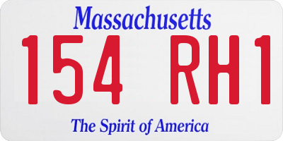 MA license plate 154RH1