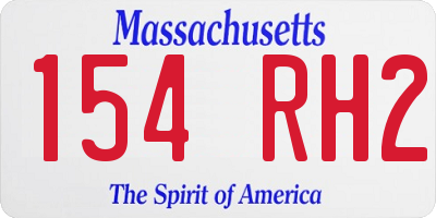 MA license plate 154RH2