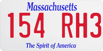 MA license plate 154RH3