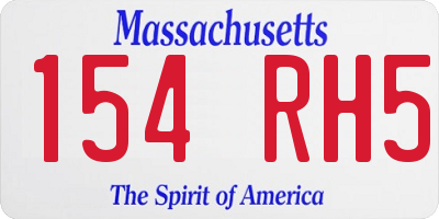 MA license plate 154RH5