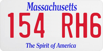 MA license plate 154RH6