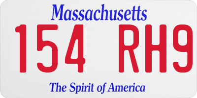 MA license plate 154RH9