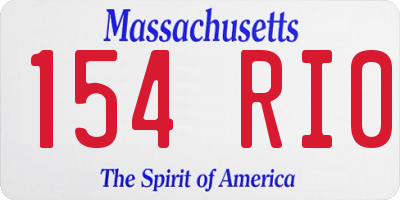 MA license plate 154RI0