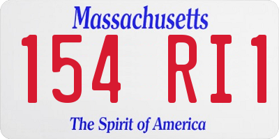 MA license plate 154RI1
