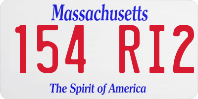 MA license plate 154RI2