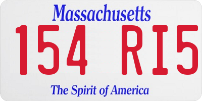 MA license plate 154RI5