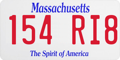 MA license plate 154RI8