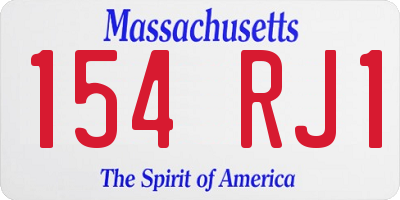 MA license plate 154RJ1