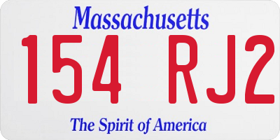 MA license plate 154RJ2