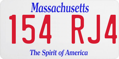 MA license plate 154RJ4
