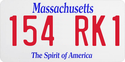MA license plate 154RK1