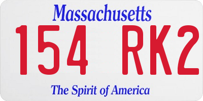 MA license plate 154RK2