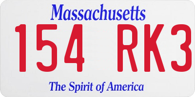 MA license plate 154RK3