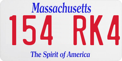 MA license plate 154RK4