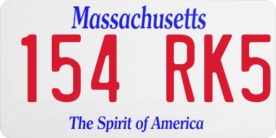MA license plate 154RK5