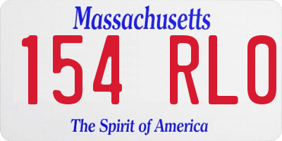 MA license plate 154RL0