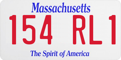 MA license plate 154RL1