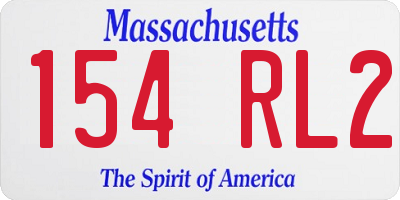 MA license plate 154RL2