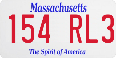 MA license plate 154RL3