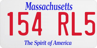 MA license plate 154RL5