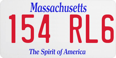 MA license plate 154RL6