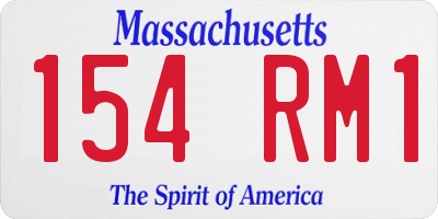 MA license plate 154RM1