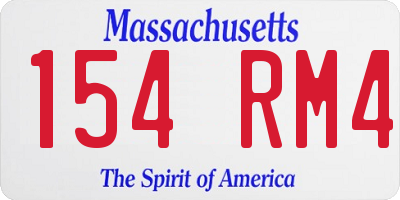 MA license plate 154RM4