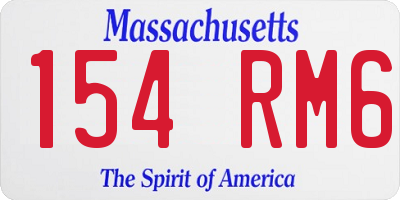 MA license plate 154RM6