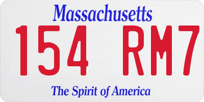MA license plate 154RM7