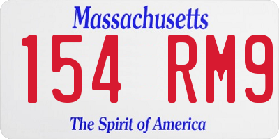MA license plate 154RM9