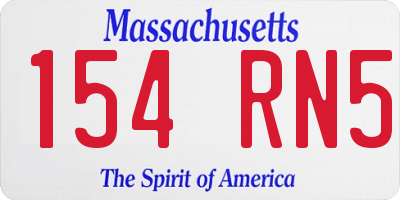 MA license plate 154RN5