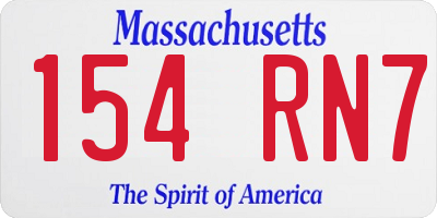 MA license plate 154RN7