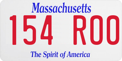MA license plate 154RO0