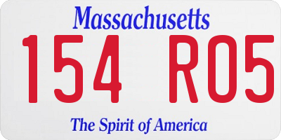 MA license plate 154RO5