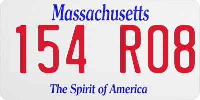 MA license plate 154RO8