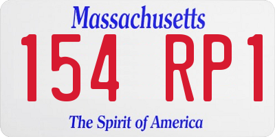 MA license plate 154RP1