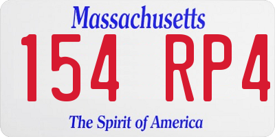 MA license plate 154RP4