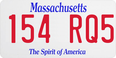 MA license plate 154RQ5
