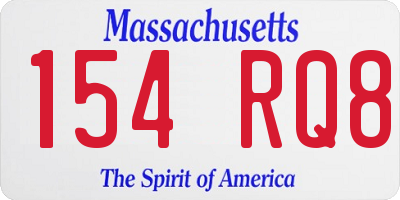 MA license plate 154RQ8
