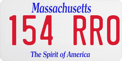 MA license plate 154RR0
