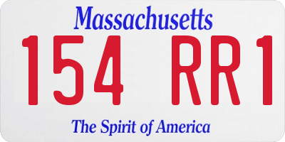 MA license plate 154RR1