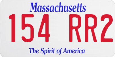 MA license plate 154RR2