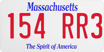 MA license plate 154RR3