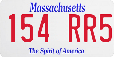 MA license plate 154RR5