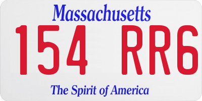 MA license plate 154RR6