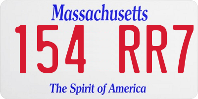 MA license plate 154RR7
