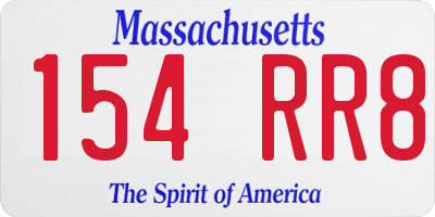 MA license plate 154RR8