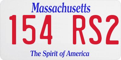 MA license plate 154RS2