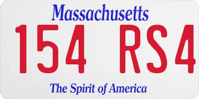 MA license plate 154RS4